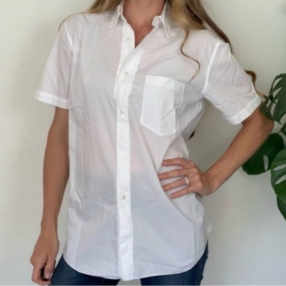 Morgane Le Fay Tops - MORGANE LE FAY Crisp White Button Up Tuxedo Detail, Size S